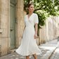 Dora Belted Wrap Dress - Beige