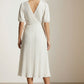 Dora Belted Wrap Dress - Beige