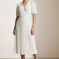 Dora Belted Wrap Dress - Beige