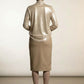 Amelie Maxi Faux Leather Skirt with Button Details - Taupe