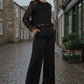 Gemma Satin Trousers - Black