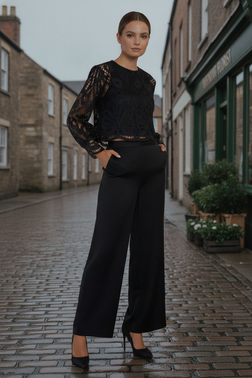 Gemma Satin Trousers - Black