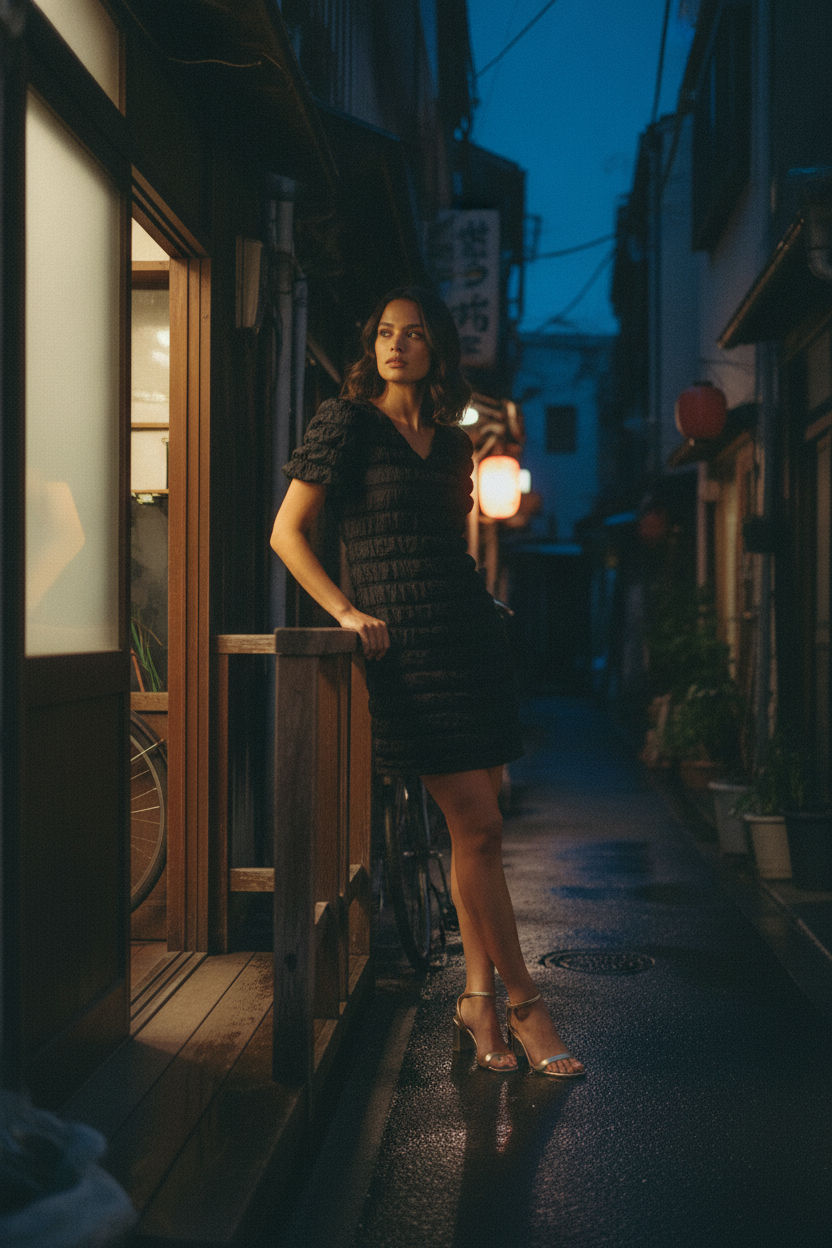 Gabriella Midi Dress - Black