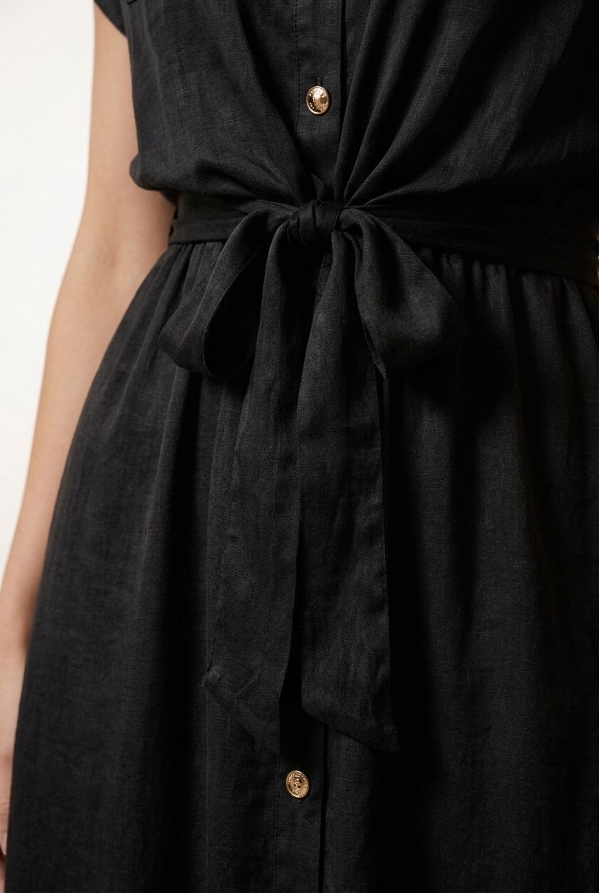 Linda Shirt Dress - Black