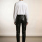 Davina Faux Leather Croc Trousers - Black
