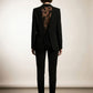 Lizzie Single Button Blazer with Lace - Black