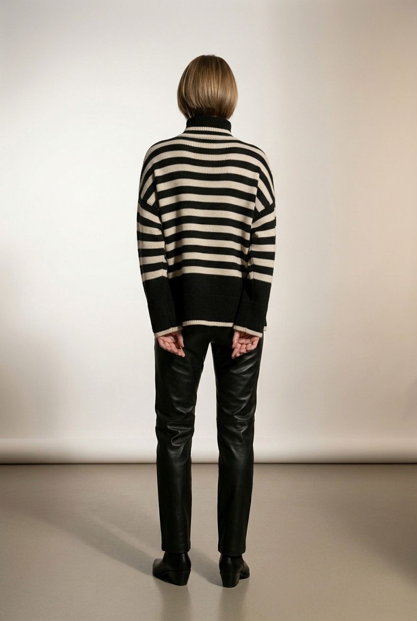 Kelly Striped Jumper with High Neck