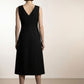 Buttoned Midi Dress with Belt - Black