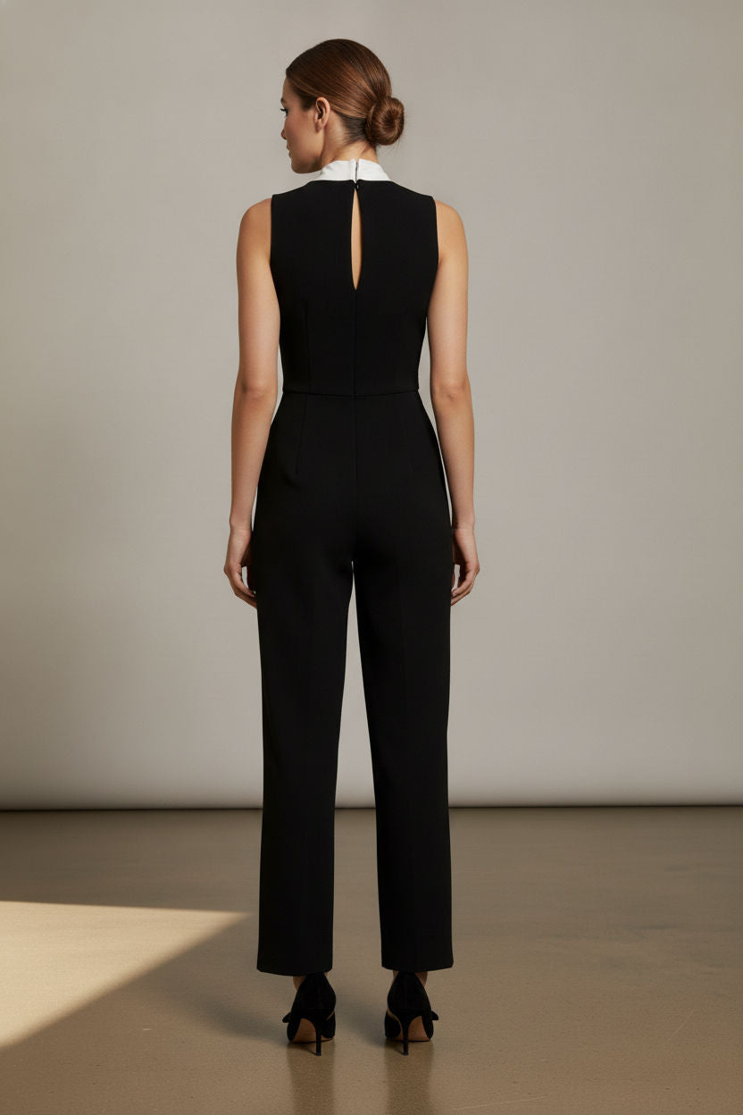 Julie white Bowknot Jumpsuit - Black