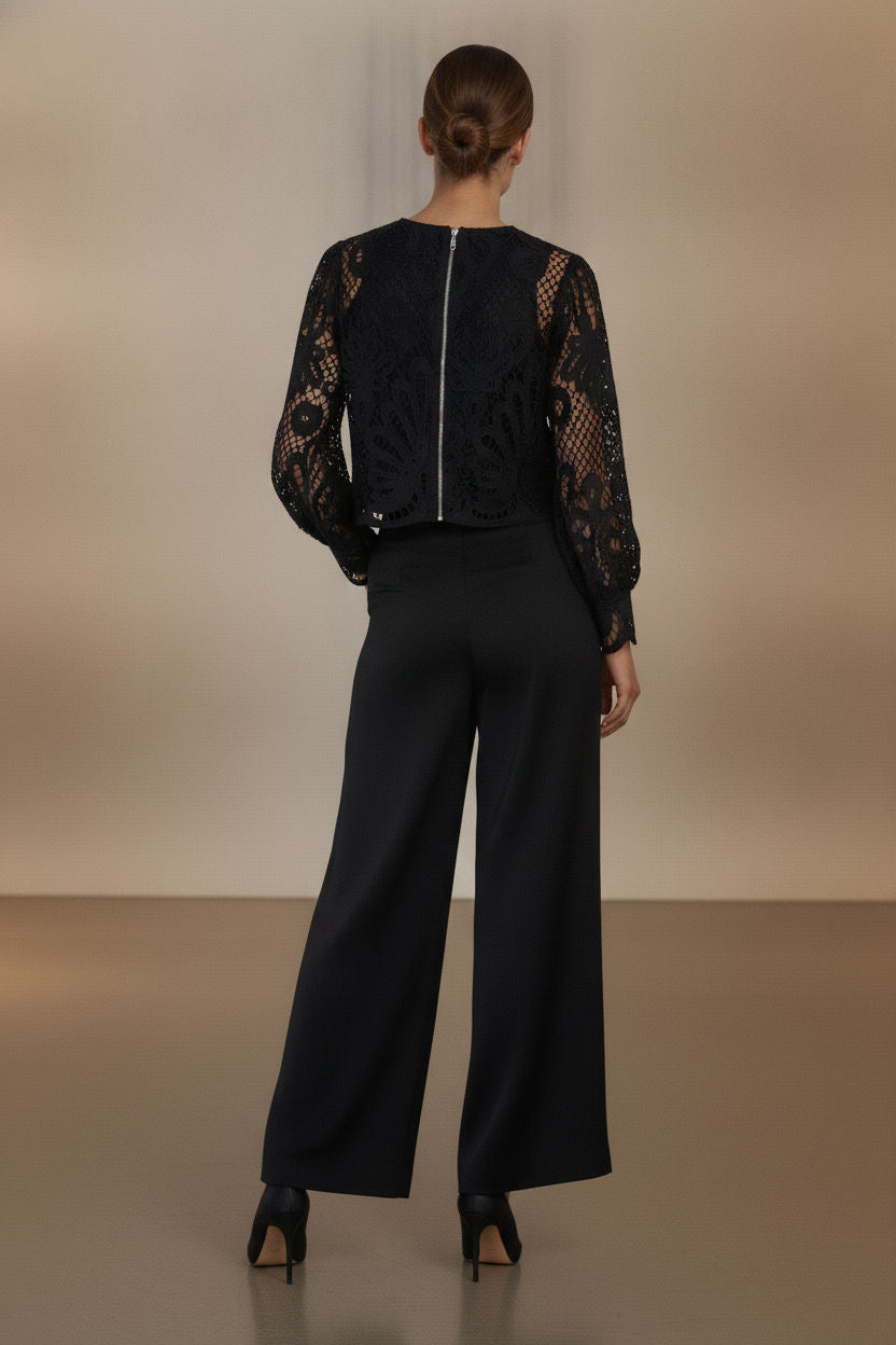 Gemma Satin Trousers - Black