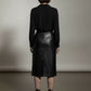 Bella Satin Shirt With Stones Collar - Black