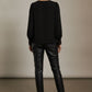 Leona Blouse with Embroidered Details - Black