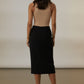 Ross Crossover Midi Skirt - Black