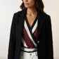 Sonya Single Breasted Blazer with Gold Button - Black