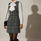 Emily Bowknot Check Mini Dress - White