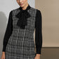 Emily Bowknot Check Mini Dress - Black