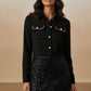 Luna Button Detail Bodycon Dress - Black