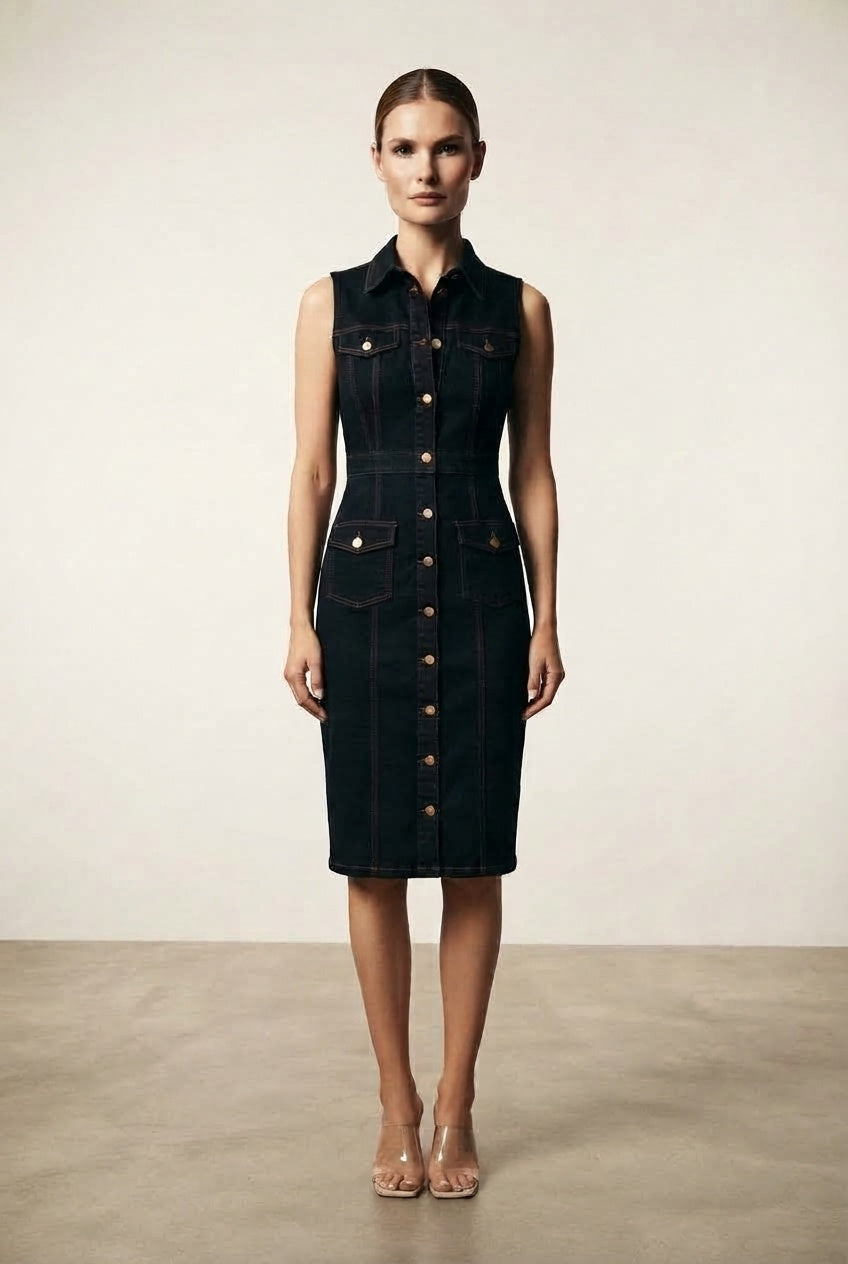 Alison Shirt Dress - Black