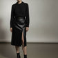 Bella Satin Shirt With Stones Collar - Black