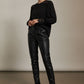 Leona Blouse with Embroidered Details - Black