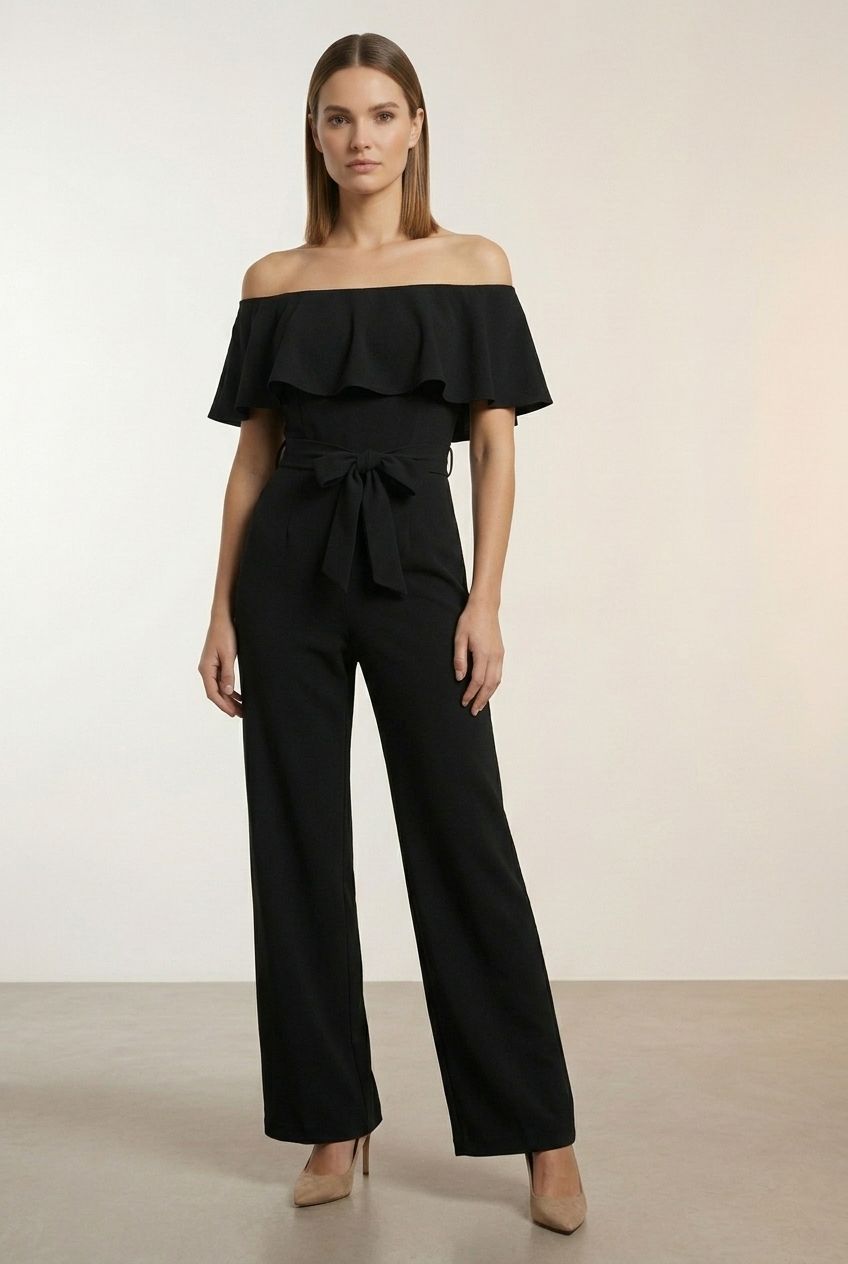 Breda Off The Shoulder Jumpsuit - Black