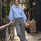 Teresa Wide Leg Trousers with Front Pockets - Grey