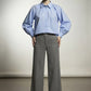 Teresa Wide Leg Trousers with Front Pockets - Grey