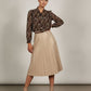 Suzanne Printed Bowknot Shirt - Brown