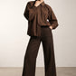 Teresa Flare Trousers with Front Pockets - Brown