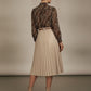 Suzanne Printed Bowknot Shirt - Brown