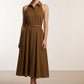 Breda Button Down Belted Dress - Brown