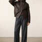 Rhonda Oversized Faux Leather Jacket - Brown