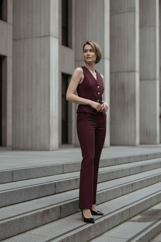 Ciara Tailored Trousers - Plum
