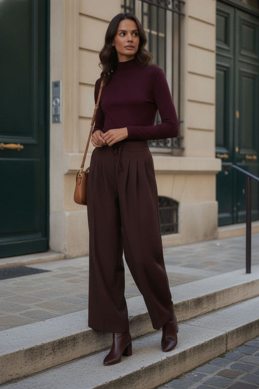 Stephanie Tailored Trousers - Brown