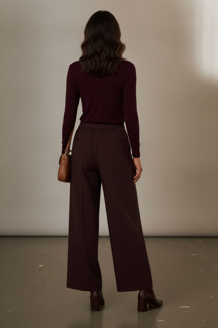 Zoe Polo Neck Top - Plum