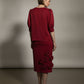 Ava Red Rose Skirt with Front Slit