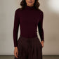 Zoe Polo Neck Top - Plum