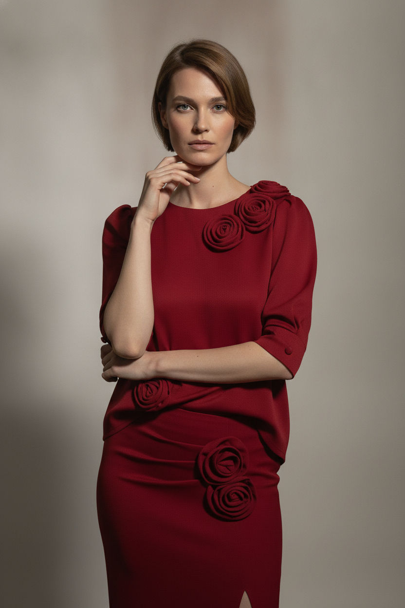 Ava Red Rose Blouse