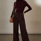 Zoe Polo Neck Top - Plum