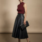 Camille Maxi Leather Skirt - Black