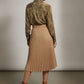 Bella Beige Belted Pleated Skirt