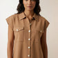 Kay Beige Button Vest