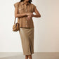 Kay Beige Button Vest
