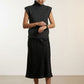 Cassy Sweater Vest With High Neck  - Black