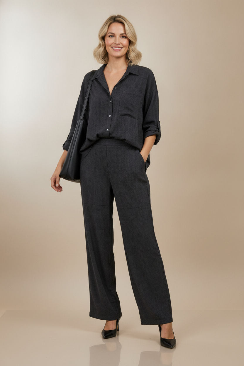 Tanya Stiped Shirt - Black