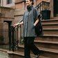 Ciara Button Poncho - Grey