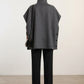 Ciara Button Poncho - Grey