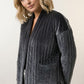 Paloma  Velvet Blazer Jacket with Pockets in Silver