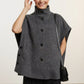 Ciara Button Poncho - Grey