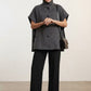 Ciara Button Poncho - Grey